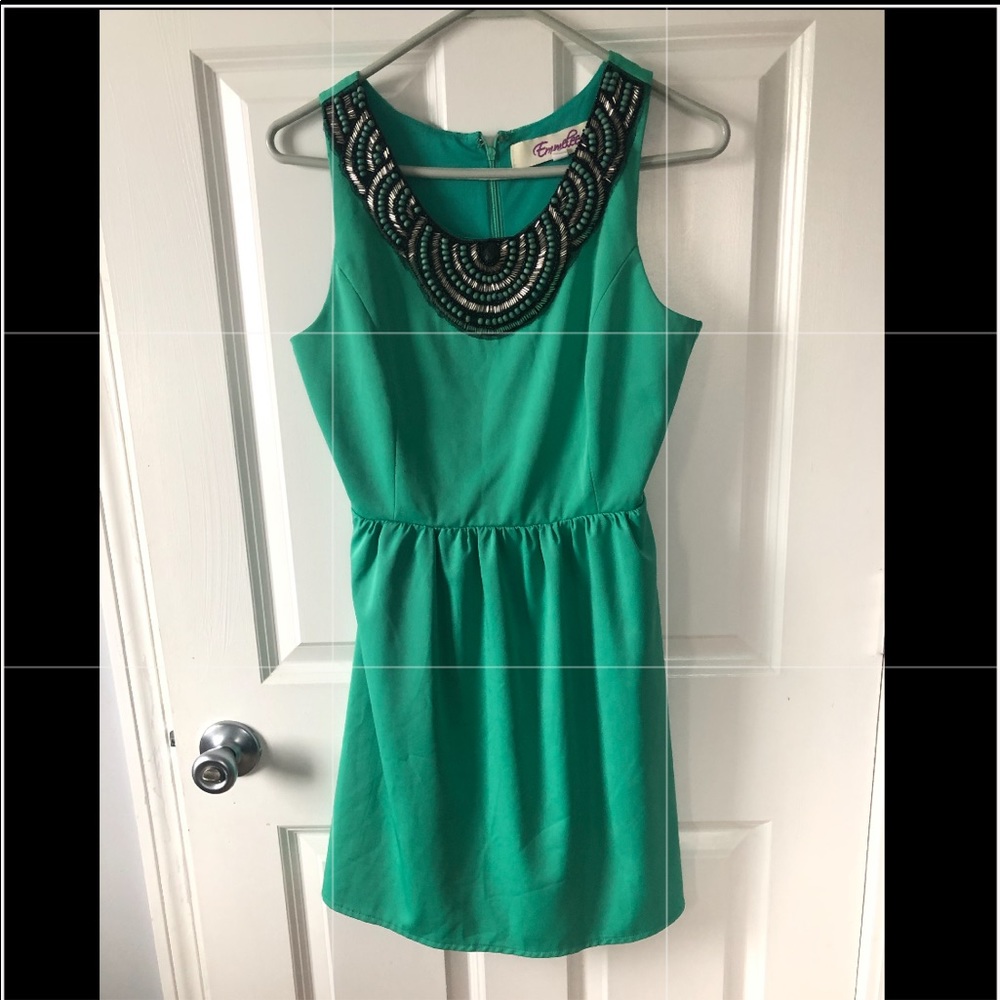 Green cocktail dress